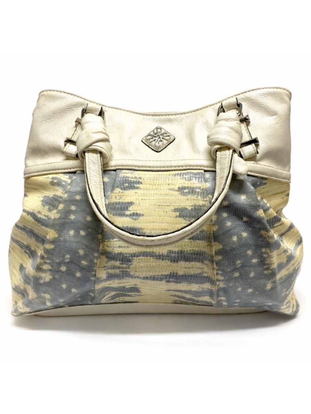 Simply Vera Vera Wang White Patent Snakeskin Shoulder Bag Satchel